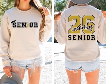 Senior 2026 Graduate Hoodie: Back & Front Print, High School College Gift