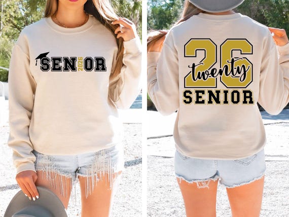 Senior 2026 Graduate Hoodie: Back & Front Print, High School College Gift