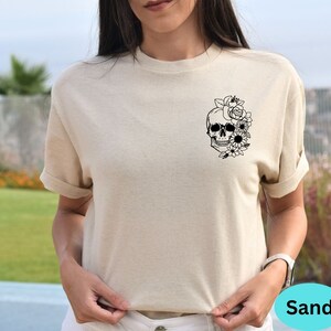 Floral Skull Shirt, You Are Not Alive To Please Any Of These Shirts, Motivational Back and Front Shirt, Positive Tee, Motivational Gift Tee image 6