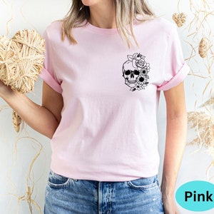 Floral Skull Shirt, You Are Not Alive To Please Any Of These Shirts, Motivational Back and Front Shirt, Positive Tee, Motivational Gift Tee image 5