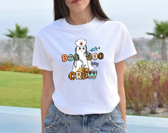 Boo Crew Shirt, Boo Shirt, Halloween Shirt, Cute Halloween Gift, Halloween Nurse Shirt, Funny Halloween Shirt, Halloween  Cute Nurse Shirt