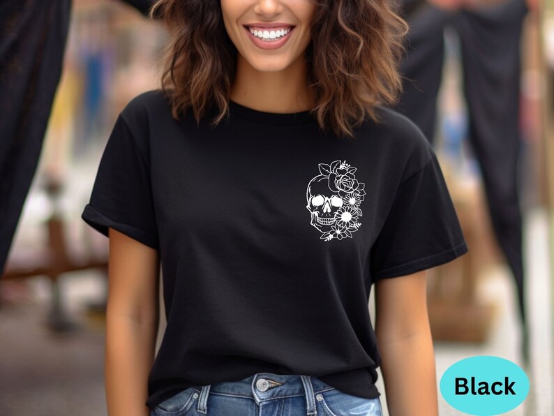 Floral Skull Shirt, You Are Not Alive To Please Any Of These Shirts, Motivational Back and Front Shirt, Positive Tee, Motivational Gift Tee image 3