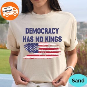 Anti Trump Resist T-Shirt: Democracy Has No Kings, Upside Down Flag
