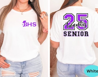 Personalized Senior 2025 Shirt, Customized Graduation Two Sided 2025 Shirt, Senior Gifts Graduation Shirt,2025 High School Graduation Gift
