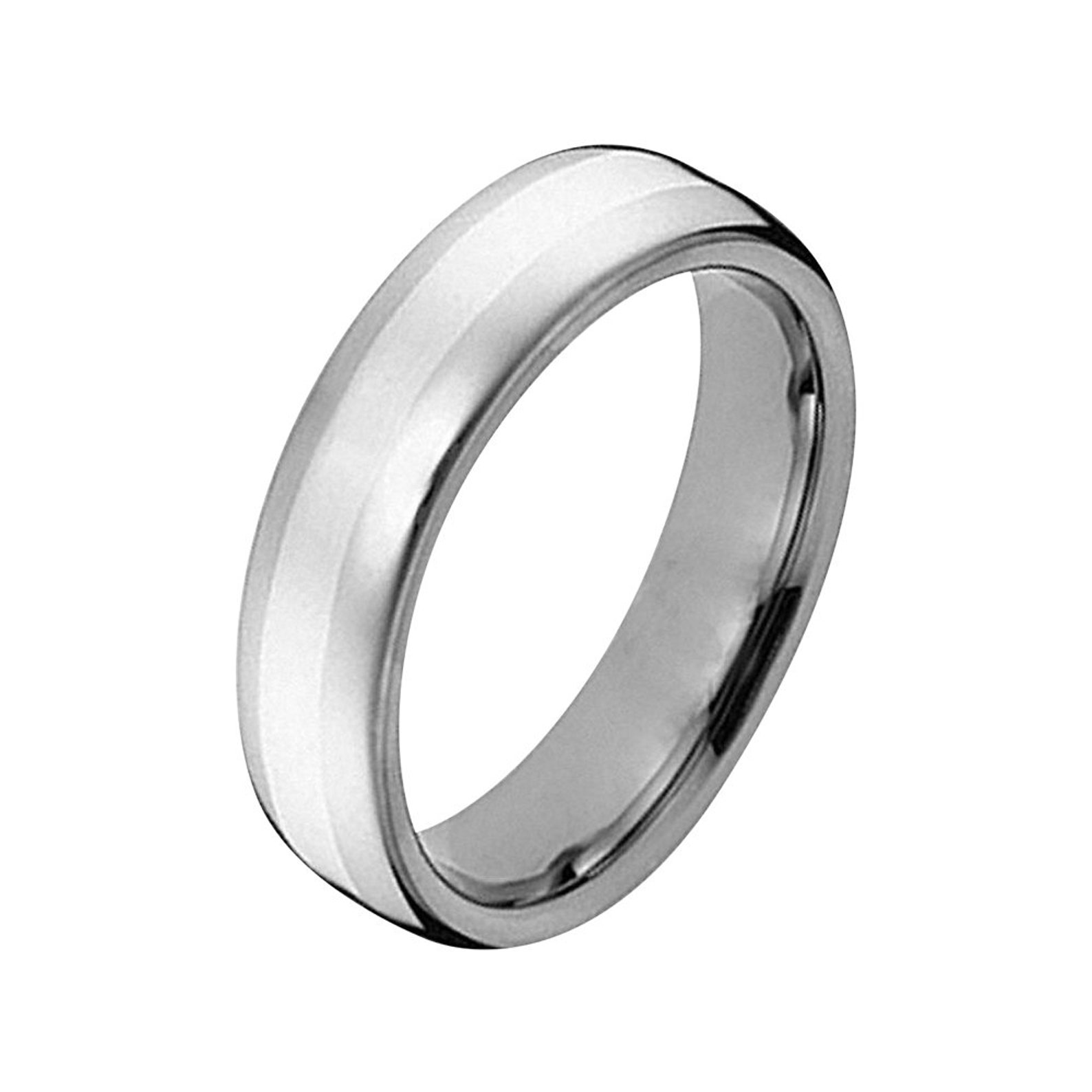 Cobalt Ring Brushed Mens Wedding Band 5mm Silver Cobalt