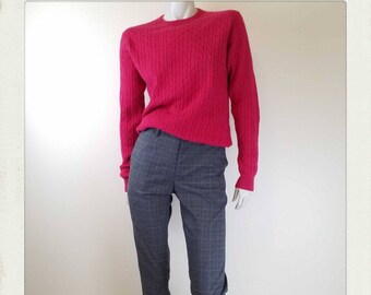 Vintage 90s Unisex Charcoal Check Trousers / Hipster / Grunge / Punk / Preppy / Size M