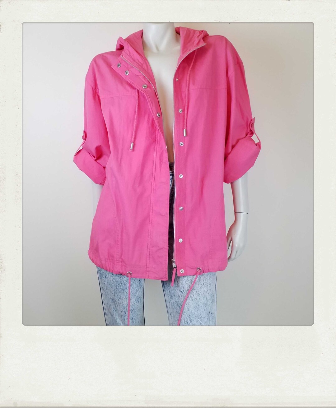 Hot Pink Parka /oversized /light Parka/ Cotton Etsy UK