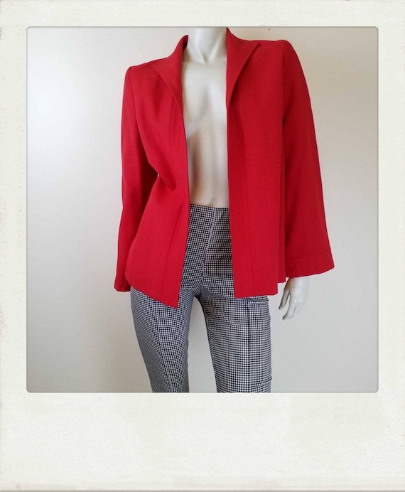 Vintage 80s Red Jacket / Swing Jacket / Coat / Bl