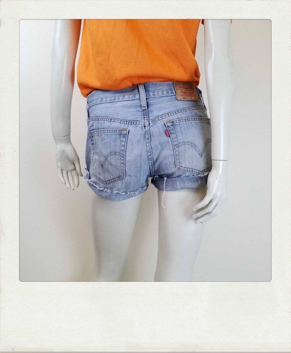 Vintage Levis 501 Jean Shorts Distressed Denim Frayed
