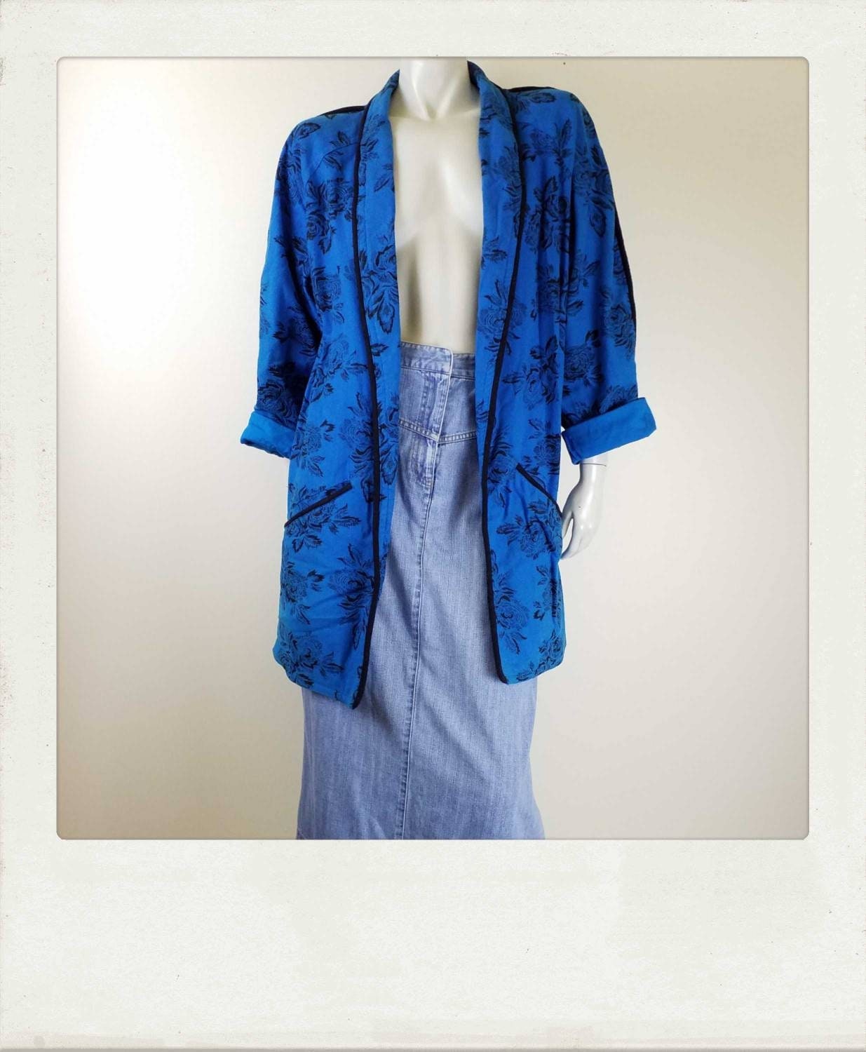 royal blue duster jacket