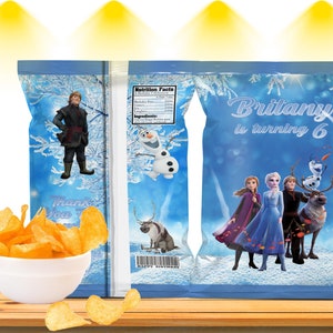 Frozen Chip Bag, Frozen Birthday, Frozen Party, Frozen Favors, Frozen Treat Bag, Digital File Only