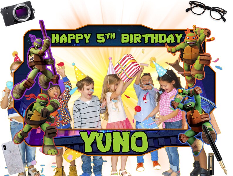 Teenage Mutant Ninja Turtles Photo Booth Frame Digital File Only Tmnt Party Tmnt Birthday Tmnt Birthday Photo Booth