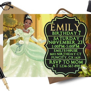 Princess Tiana Invitation, Princess Tiana Birthday Party Invite, Princess Tiana Personalized, Princess Tiana, Digital File Only