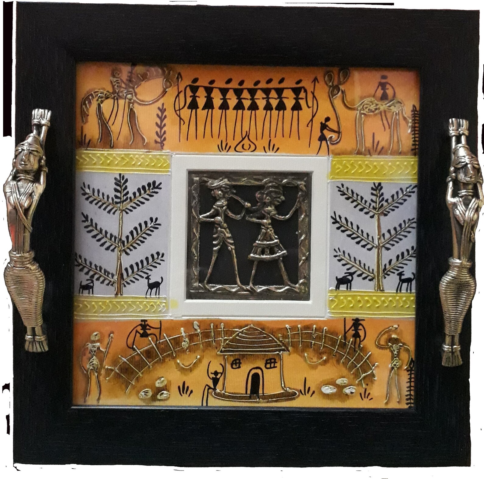 Indian Tribal Wall Painting infused with Metal Art Etsy