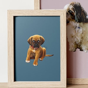 Multiple Pet Print,Portrait from Photo,Dog Lover Prints,Wall Art Gift,Custom Dog Print,Pet Loss Gift,Personalised Pet Art,Cat Digital Print