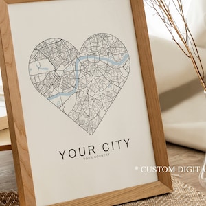 Valentines Day,Custom Map, Aesthetic Map, Custom Map Poster, Any City, Any Town, Personalized Map, Large Map, Your City, Custom City,Digital