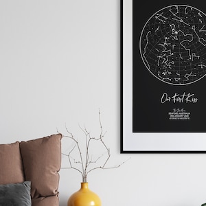 Cadeau coordonné, cadeau premier baiser, affiche premier baiser, coordonnées de l'amour, dates importantes, affiche où nous nous sommes rencontrés, cadeau de premier anniversaire