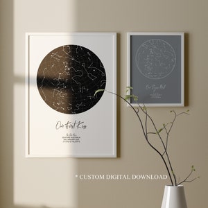 Cadeau Saint-Valentin pour mari, carte des étoiles personnalisée, idée cadeau d'anniversaire, cadeau de mariage unique, cadeau de mariage ciel nocturne, numérique
