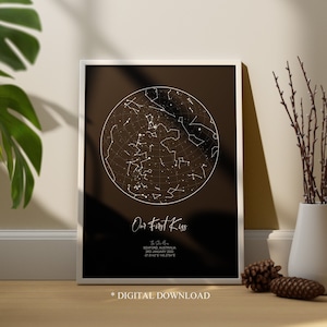 Impression ciel nocturne personnalisée, anniversaire de mariage, cadeau de 1er anniversaire de mariage, anniversaire de mariage en papier, cadeau de mariage personnalisé, carte des étoiles personnalisée, notre mariage