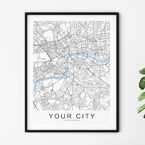 Mapa personalizado, mapa preto e branco, mapa de qualquer cidade, cidade para impressão, pôster da cidade, arte de mapa, mapa para impressão, qualquer cidade, mapa personalizado, download digital