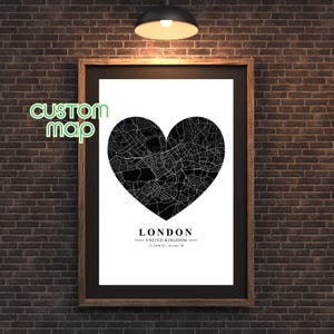 Mapa personalizado, Mapa da nossa primeira casa, Primeiro encontro, Presente de Dia dos Namorados para ele e ela, Presente de aniversário, Presente de casamento personalizado, Impressão de mapa da cidade, Download digital