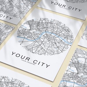 Mapa da cidade personalizado, pôster de mapa personalizado, arte de parede com mapa para impressão, mapa de download instantâneo de sua localização, qualquer cidade, mapa para presente, digital