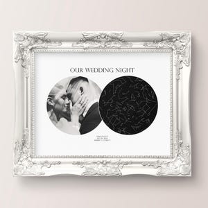 Mapa estelar personalizado por fecha de La noche que nos conocimos / Regalo de Navidad para él / Cielo nocturno por fecha, mapa de constelaciones, regalo de aniversario / Mapa de fecha de boda