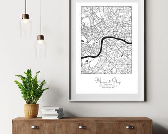Impression de plan de ville personnalisé | Impression d'art mural de carte personnalisée de n'importe quelle ville | Poster plan de la ville personnalisé, cadeau de Noël pour amateur de voyage