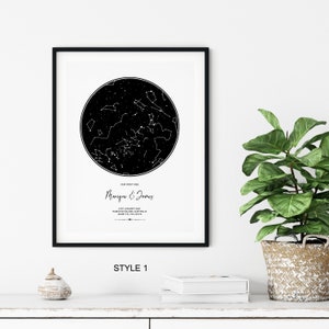 Stampa mappa stellare, stelle della notte in cui ci siamo incontrati, costellazione stellare, regalo di nozze personalizzato, mappa stellare personalizzata<Poster mappa stellare, stampa delle nostre stelle, digitale