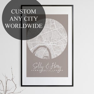 Mapa da cidade personalizado, pôster de mapa digital personalizado, arte de parede com mapa para impressão, mapa de download instantâneo da sua localização, qualquer cidade, mapa para presente, digital