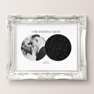 Cadeau de Saint-Valentin carte personnalisée du ciel nocturne pour lui | Carte des étoiles de la nuit où nous nous sommes rencontrés, cadeau d'un an pour un rendez-vous | Cadeau d'anniversaire unique sur la carte Premier rendez-vous