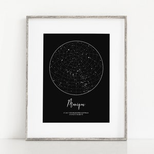 Impression de ciel nocturne personnalisée, détails de naissance, carte des étoiles personnalisée, impression de ciel nocturne d'enfant, art mural enfant, déco enfant, déco chambre de bébé