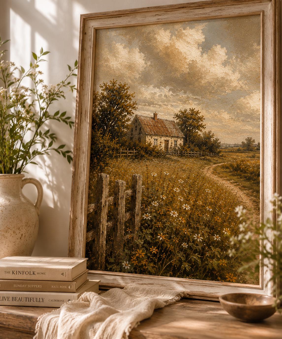 Rustic Farmhouse Wall Art Printable, Moody Countryside Cottage ...