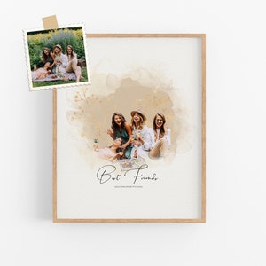 Best Friend Wall Art,Friend Gift,Best Friend Print,Best Friends Portrait,Best Friend Gift Personalized,Friendship Print,Digital Download Art
