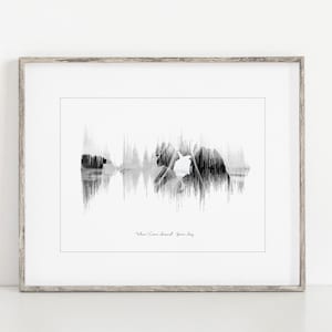 Foto de aniversario, impresión de canción de ondas sonoras, onda sonora personalizada, regalo increíble, regalo único, canción personalizada, regalo de boda para el primer baile, digital