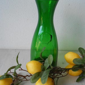Vintage Pitcher Wine Tavern Carafe Green Glass Made in Italy Jug