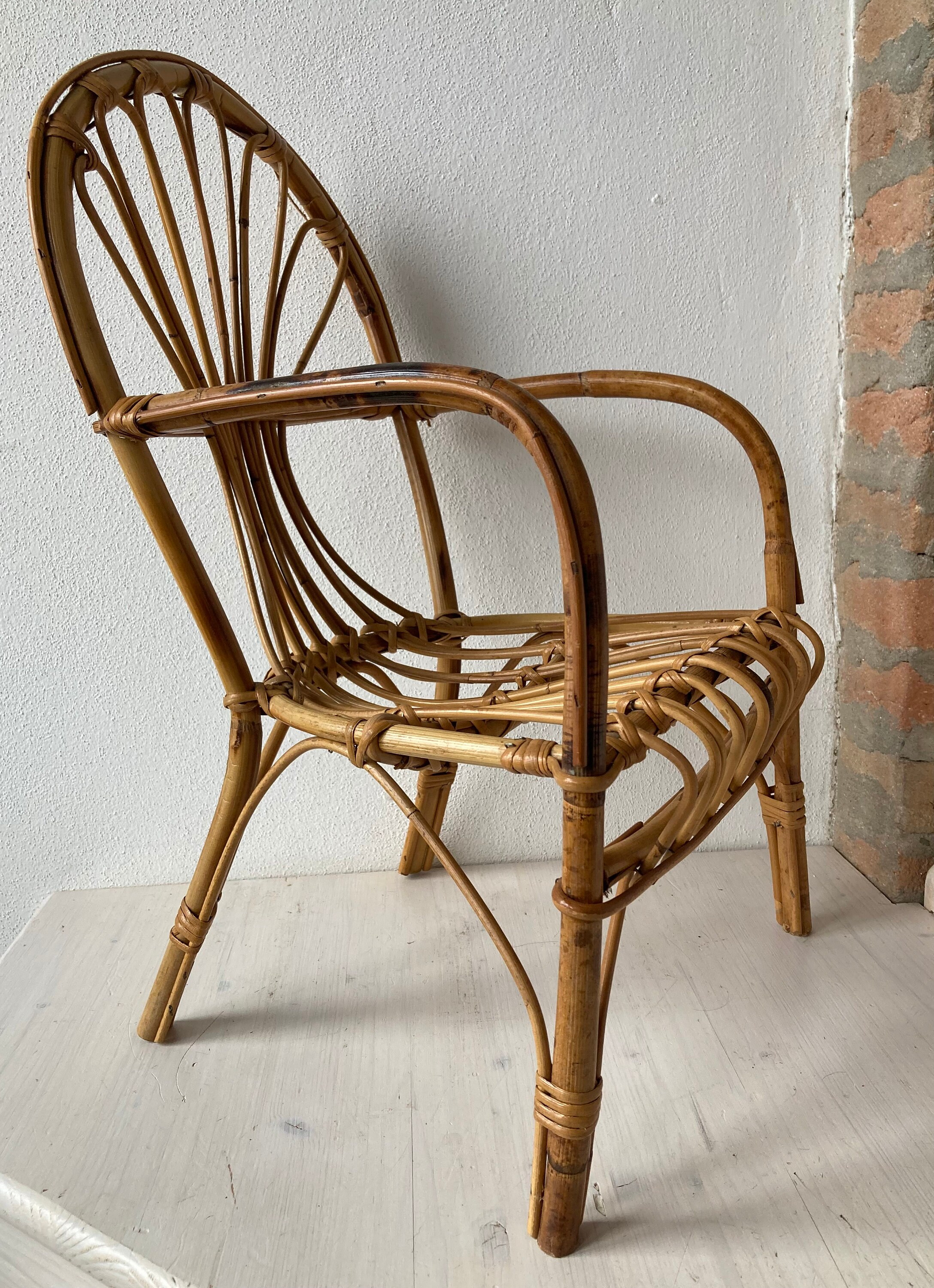 Vintage Bamboo Baby Chair 1970s Etsy