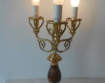 Vintage Lamp Gilded Candelabra 1950s
