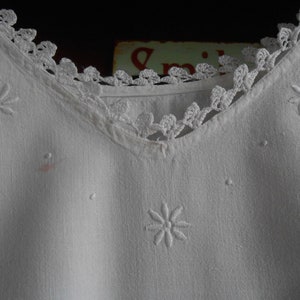 Vintage Nightgown Romantic Sleeveless Embroidered Cotton Night Dress
