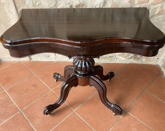 Antique Victorian Game Table Mahogany
