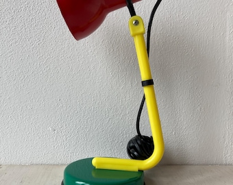 Vintage Table Lamp 90s Metal Plastic Bedside Lamp