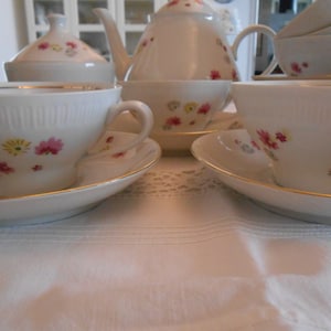Vintage Tea Set Porcelain 50s Stadtlengsfeld Germany 26 pcs