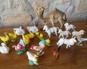 Animales Vintage 20 piezas Plástico Surtido Hecho en Italia Coleccionables