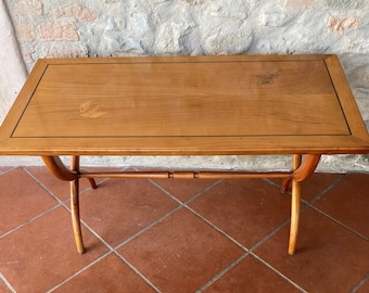 Vintage Coffee Table Modern Mid Century Maple Wood Carved