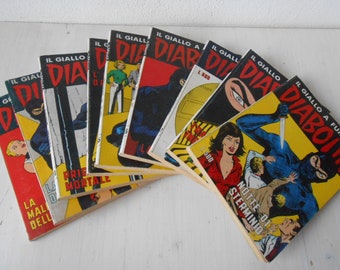 Diabolik Vintage Comics 1980s Italian Edition 9er Set