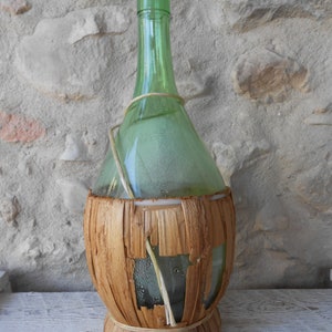 Vintage Bottle Glass Italian Wine Flask Bottle