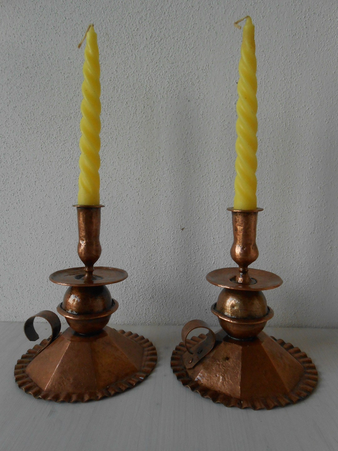 Vintage Copper Candle Holders Set of 2 Handmade 1970 Etsy