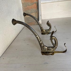 Vintage Coat Hooks Brass Wall Hanger Set of 2