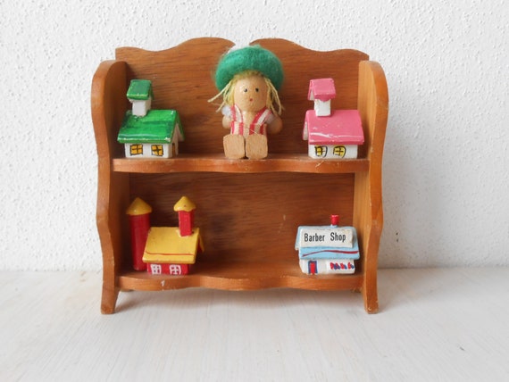 Vintage Miniature Shelf Toys Display 70s - Etsy
