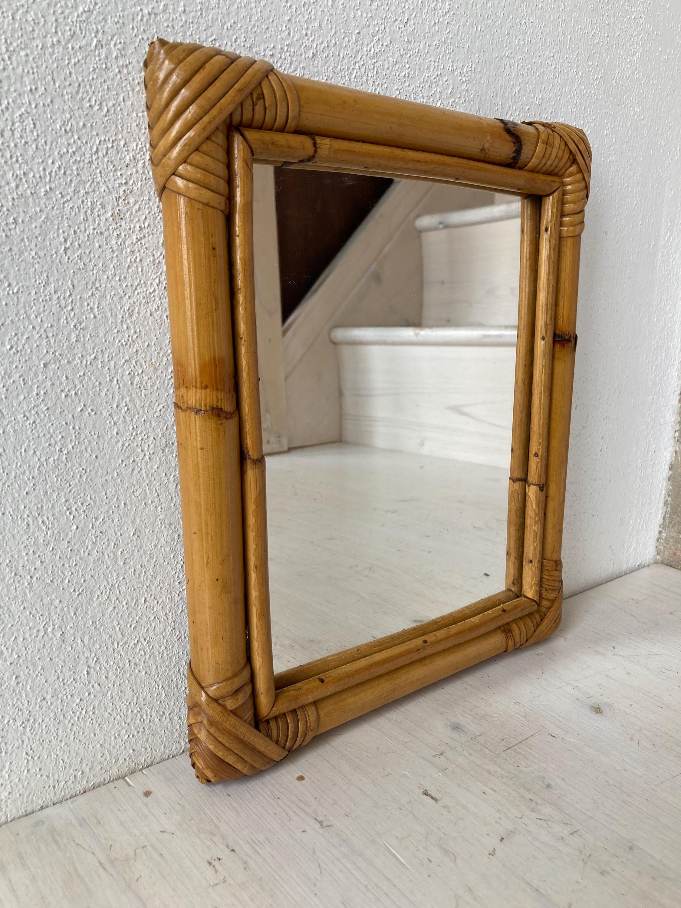 Vintage Mirror Bamboo 1970s - Etsy
